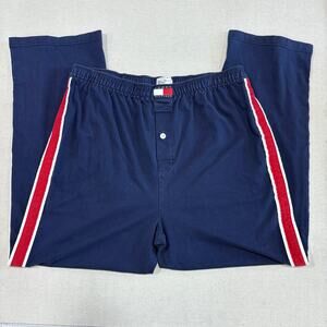 Tommy Hilfiger Blue Red White Stripe Mens Lounge Pajama Pants Size XXL y2k VTG